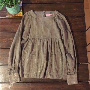 Anthropologie Lux blouse w front pockets